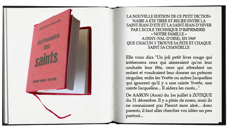 dictionnaire des Saints