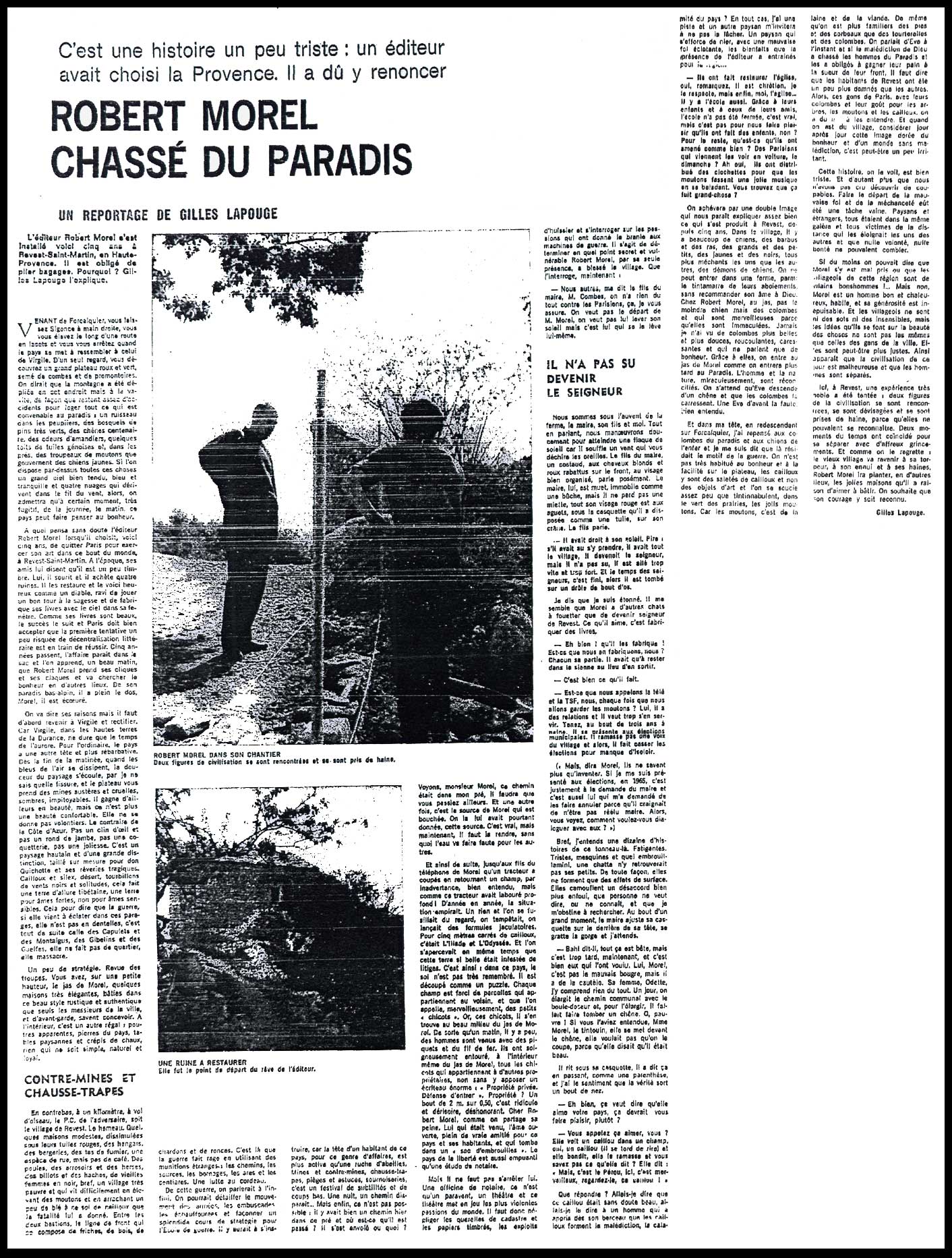 cet article est long  charger, un peu de patience, c'est une grande page de journal qui devait tre un peu lisible ....