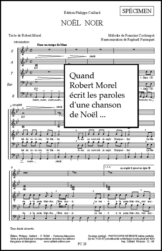 partition noël noir
