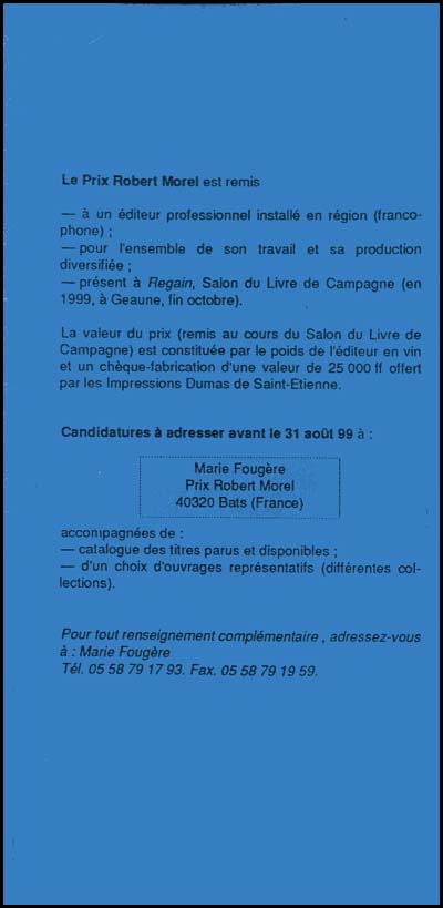 prsentation de Robert Morel, le Prix