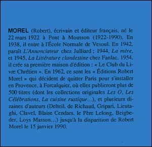 prsentation de Robert Morel, le Prix
