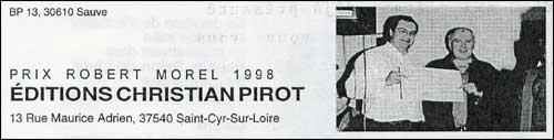 prix Robert Morel pour les ditions Christian Pirot