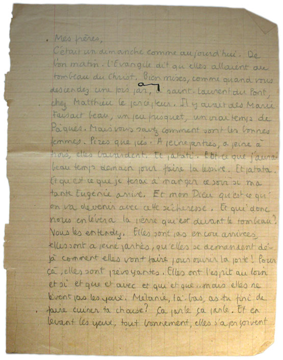 un manuscrit au crayon de robert morel